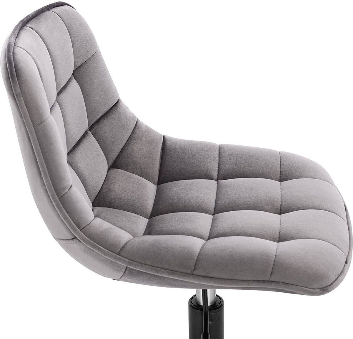 Barkruk Ohio Industrial Donkergrijs - Barkrukken set van 1 - Barstoel Kruk - Barstoelen met rugleuning - Keukenstoel - In hoogte verstelbaar - Velvet