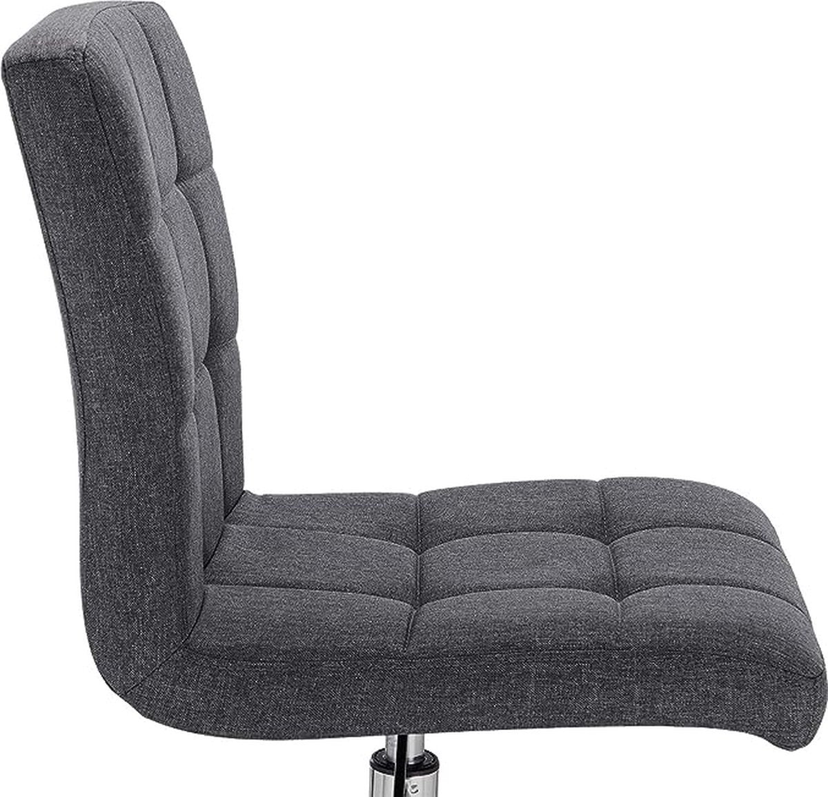 Werkkruk - Donkergrijs - Ergonomisch - Stoffen bekleding - Op wieltjes