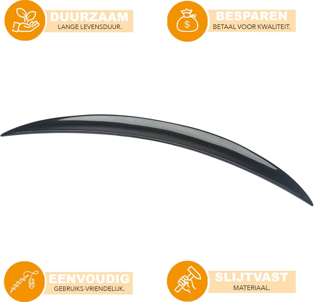 Spoiler Lip Exon - Achterste Kofferbak Lip Spoiler - Voor BMW 2 Serie F22/F23 M2 F87 M Sport - Gloss Zwart - Auto accessoires