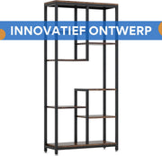 Boekenkast Xaviero - 8 Lagen - Boekenrek Opbergrek - Stellingkast Metaal - Voor Woonkamer, Kantoor of Slaapkamer - Bruin