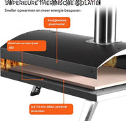 Pizza oven Deluxe - Draagbaar - Outdoor - RVS Pizza Oven - Max 540℃ - Schep & Pizza Steen & Draagtas