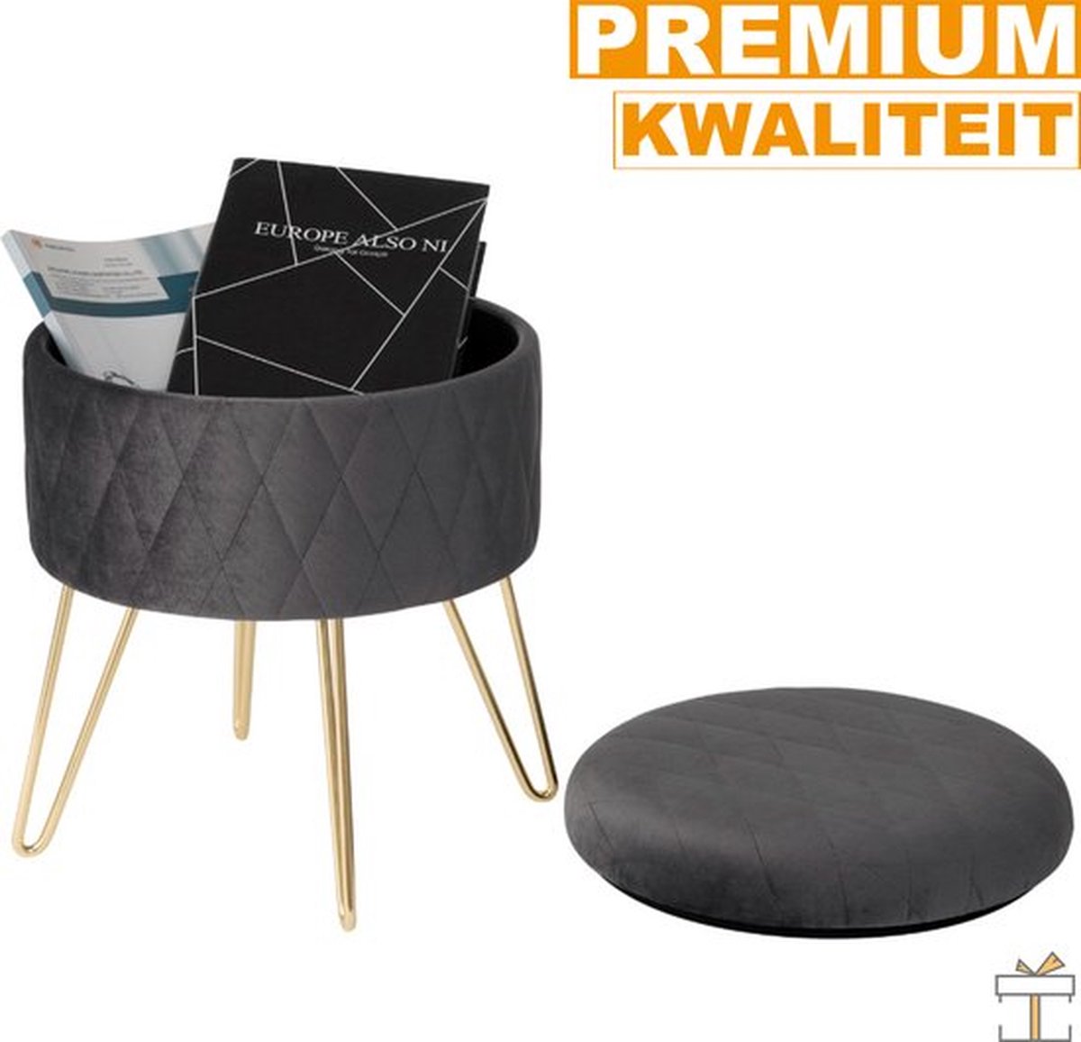 Bolt Edge Velvet Barkrukken - Zwart - Ergonomisch - Met Rugleuning - Set van 2 - Zithoogte 59-81cm
