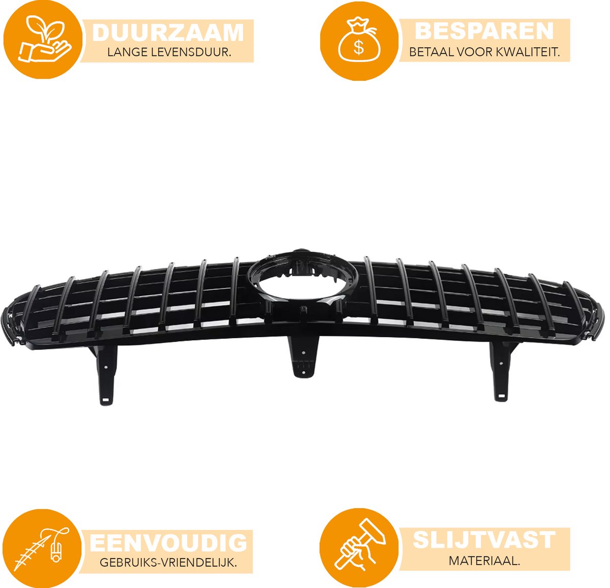 Voorbumper grill - Voor Mercedes GLC W253/X253 (2020) - Black Chrome GT Stijl - Auto Accessoires
