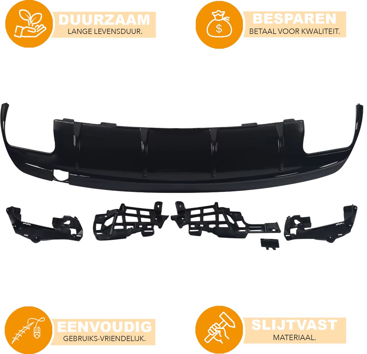 Voorbumper met Uitlaat - Voor Mercedes CLA W117/C117/X117 (CLA260/CLA45)- Glanzend Zwart - Auto Accessoires
