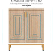 Schoenenkast deluxe - Met deuren - Khaki - 20 paar - Schoenenrek - 80m - 6 laags - Opbergkast
