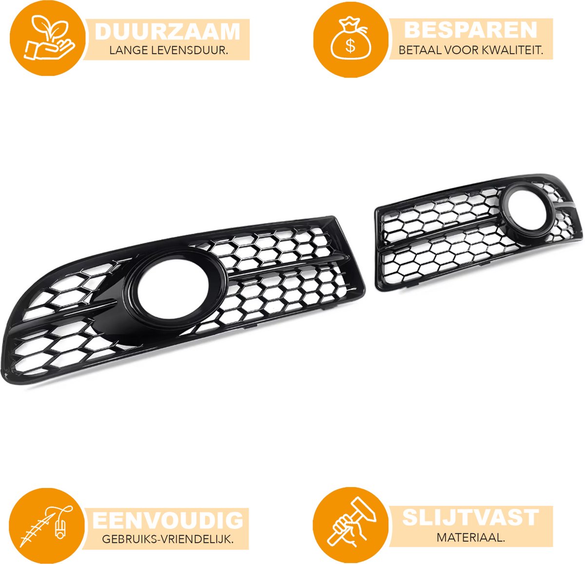 Mistlicht Grille bescherming - Voor Audi A4 B7 S-Line (2005-2008) - Honingraat