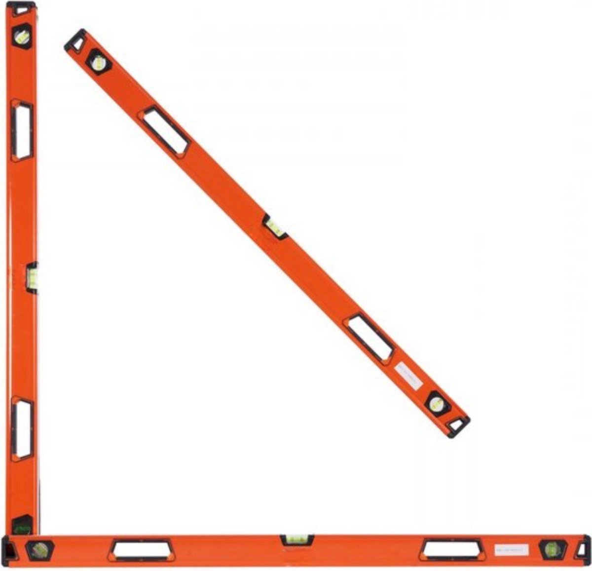 Waterpas 3 stuks - aluminium en magnetische waterpas - 3 libellen 45 graden hoek - horizontaal en verticaal 0,5 mm/m