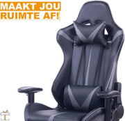 Bolt Edge Luxe Gamestoel - Ergonomisch - Verstelbaar - Zwart/grijs - Voor gamers