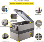 Koelbox 45L - Frigo Vriezer - Koelkast - Elektrische draagbare frigobox - Auto 12/24V - Camping - Tot -20°C