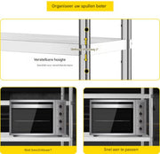 Opbergplank - 5-laagse - RVS - 150kg Draagkracht - Opbergrek - Verstelbare Hoogte