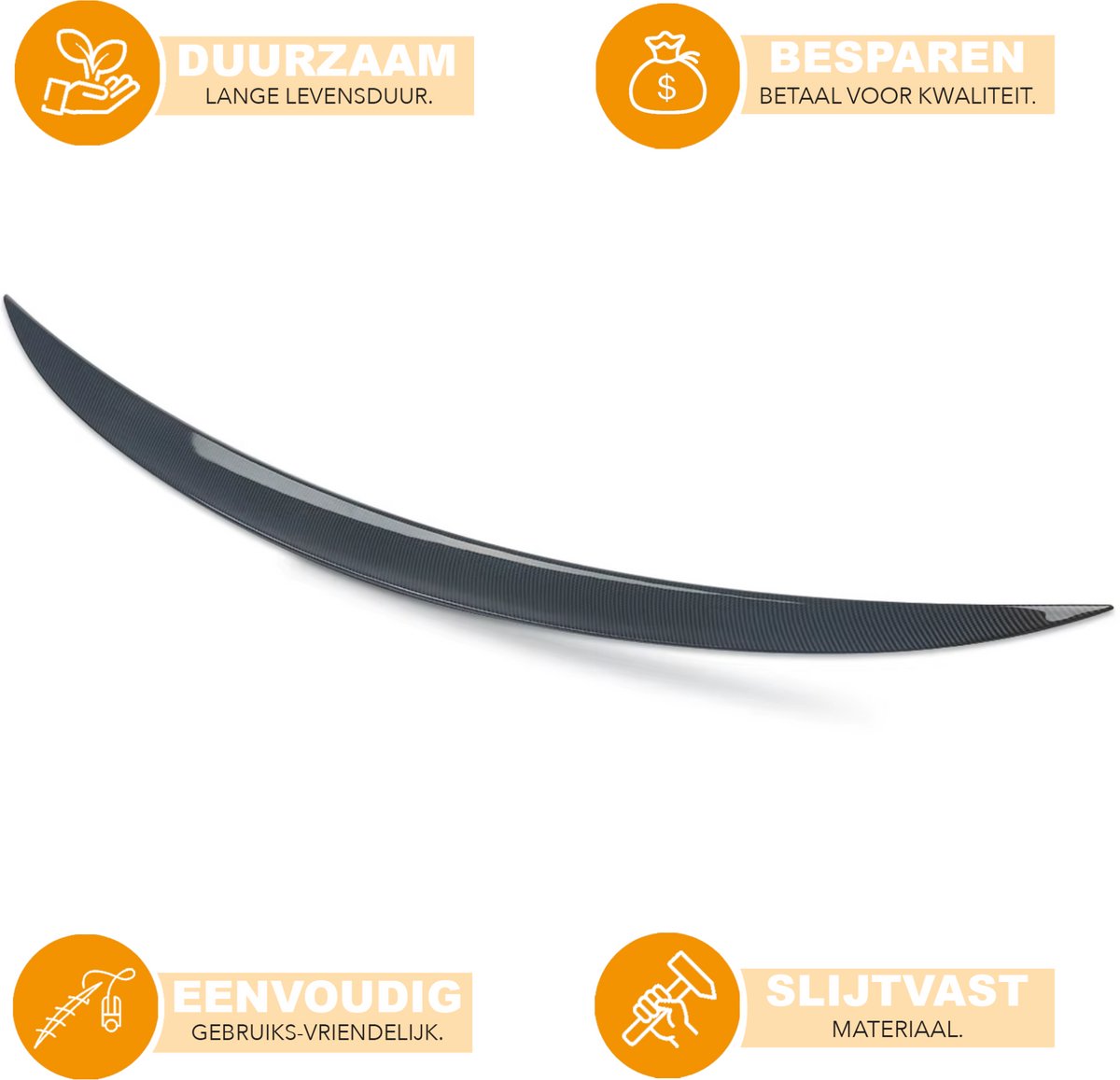 Achterspoiler Carbon - Voor Mercedes E-Klasse W213 Sedan (2016-2019)- AMG Stijl - Carbon Look - Auto Accessoires