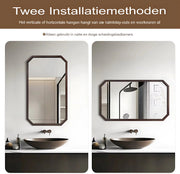 Wandspiegel Luxeus - Organisch - 70x120cm - Voor Woonkamer, Slaapkamer & Badkamer - Decoratieve - Walnoothouten Frame