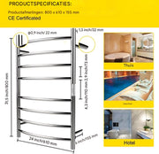 Elektrisch handdoekrek - Badkamer - Radiator - Droogrek - 125W - 8 Staven - Handdoekverwarmer - 5KG Max