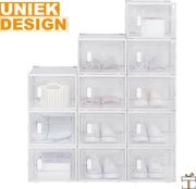 Bolt Edge Schoenenbox - Transparant - 12 stuks - Sneakerbox - Opbergsysteem