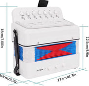 Kinderaccordeon - Speelgoedinstrument - Muziekinstrument voor kinderen - 2-Bass - 7 Noten - Rood