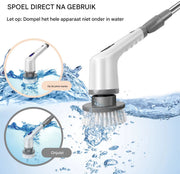 Elektrische Spin-Scrubber Tavien - 10-in-1 - Draadloos Oplaadbaar, Verstelbare Handgreep, Elektrische Reinigingsborstel voor Douche & Thuisgebruik