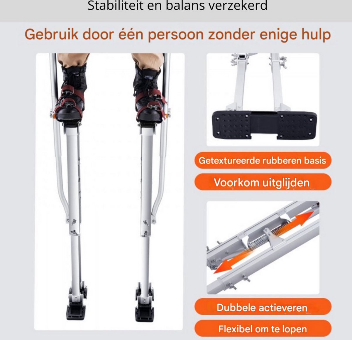 Aluminium Werkstelten - Verstelbare stelten 91-126cm - Anti slip - Voor schilders of stucadoors - Theater - 103 kg