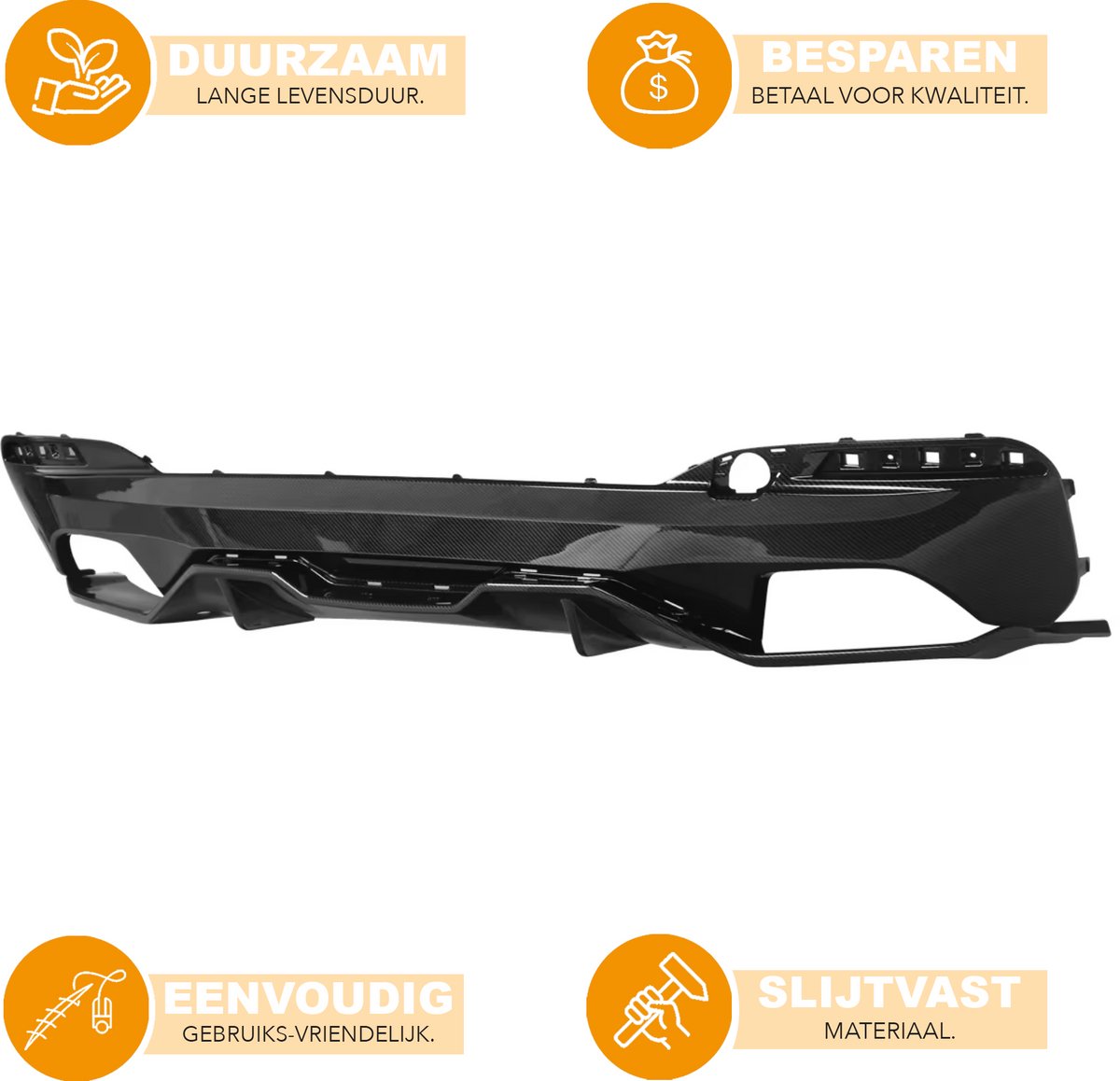 Achterbumper - Voor BMW 5-Serie G30 540i 2017-2020 - Auto accessoires - Diffuser - Carbon stijl