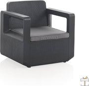 Happyment Luxe tuinset - 4 persoons - Loungeset tafel - Wasbare kussens - Tuinsets - Tuintafel met stoelen - Tuinmeubels