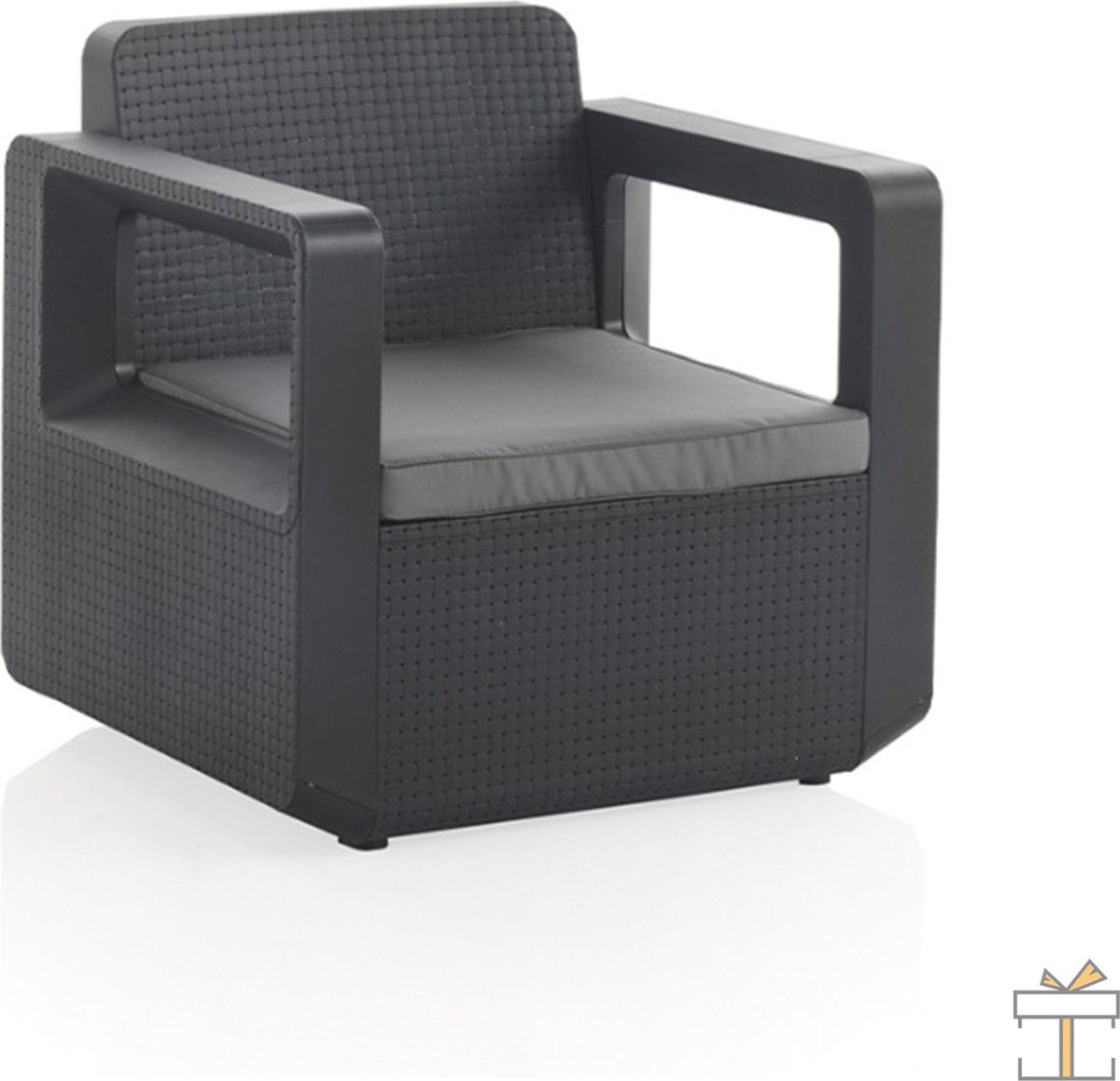 Happyment Luxe tuinset - 4 persoons - Loungeset tafel - Wasbare kussens - Tuinsets - Tuintafel met stoelen - Tuinmeubels