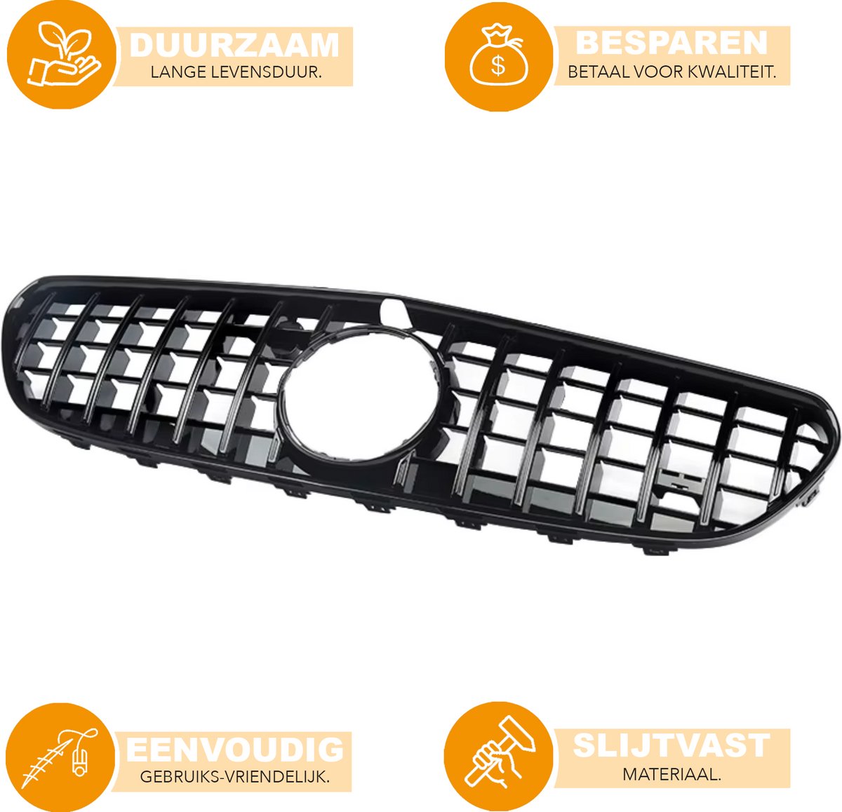 GT Grill - Verticale Bar - Voor Mercedes S-Klasse Coupe S63/S65 AMG (2015-2017) - W217 C217 - Auto Accessoires