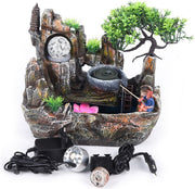 Happyment Kamerfontein Waterval Glas - Tafelfontein LED Licht - Waterornament - Indoor Fontein - Visser
