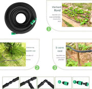 Tuinslang 50m - Waterleiding - Waterverdeler - Rubber - Flexibel - PE groen