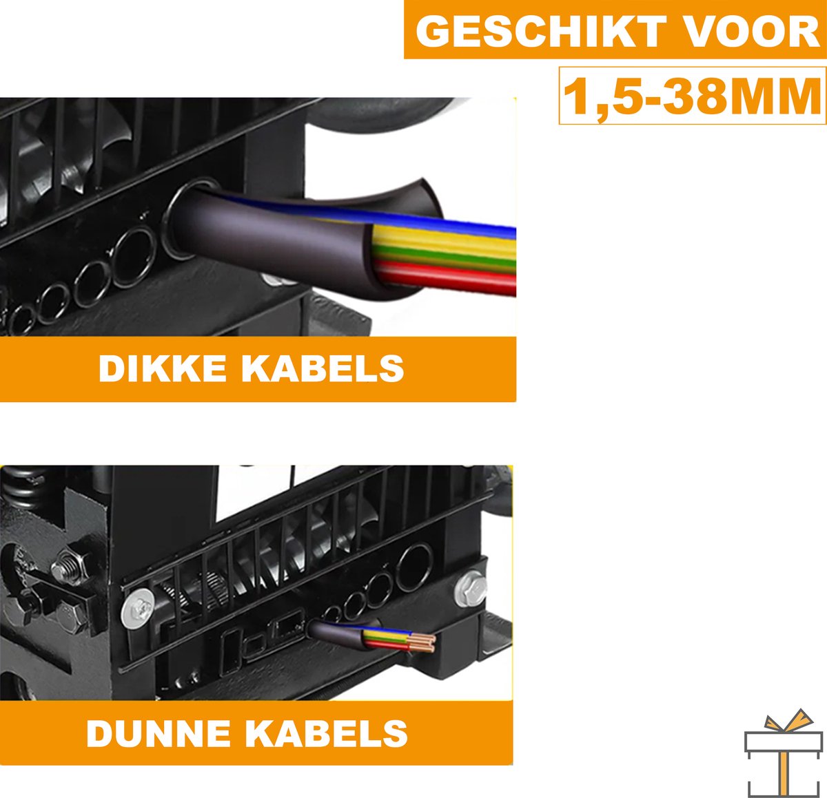Happyment Kabelstripper Machine - 1,5-38mm - Stripmachine - Kabelpeller - Draadstripper - Striptang - Handmatig - Koper en meer