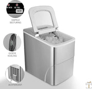 Ijsblokjesmachine PRO - 2L - Ijsmachine - Ijsblokjesmaker 2 maten - 9 ijsblokes in 6 minuten - 12KG/24uur