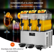 Slushy Machine - slush puppy maker- Ijsmachine- 1100W - RVS Smoothiemaker - Frozen Drink Maker 36L
