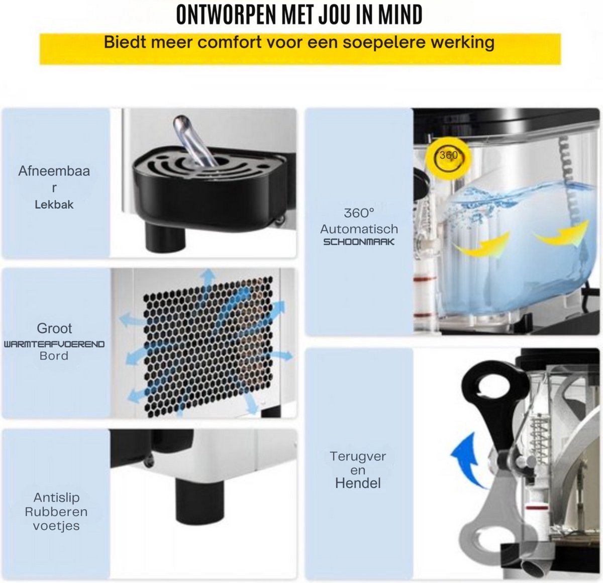 Professionele Slush puppy machine - 6L - Voor Ijskoude Drankjes – Frozen drink maker van Roestvrij Staal – Horeca Kwaliteit