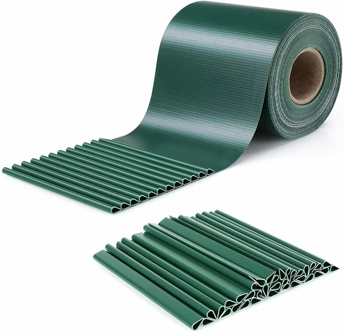 Happyment Privacy strip - Net schutting - Zichtbreeknet deluxe - Zichtdoek - Windbreekgaas - 50m x 19cm - Groen