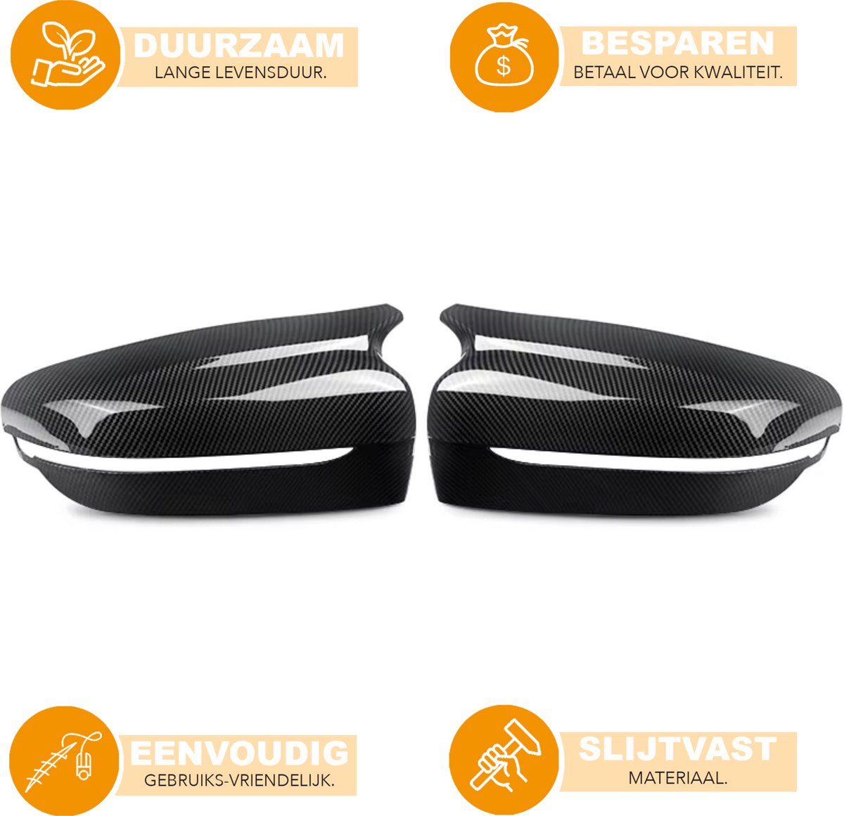 Buitenspiegel Behuizing - M Stijl - Carbon Look - Auto accessoires - Voor BMW 3 Serie G20/G28 & 5 Serie G30/G38 (2017+)