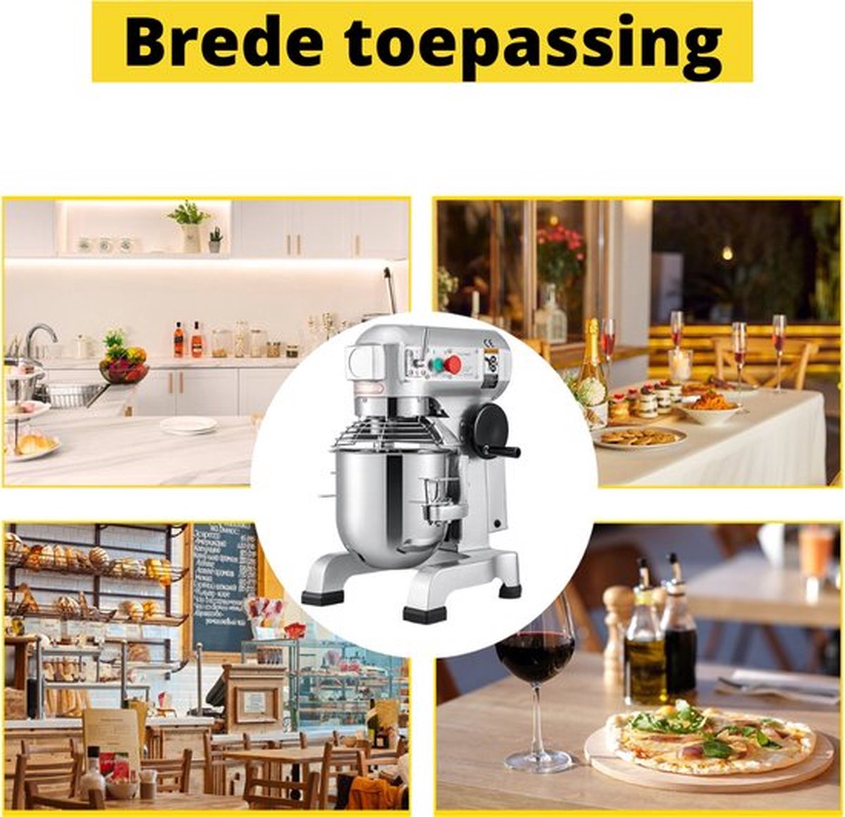 Happyment Kneedmachine - Deegmachine - Deegmixer - Deeg Kneder - Keukenmachine - 450W - 10L