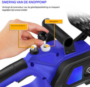 Draadloze Elektrische Kettingzaag Zyren - 12-Inch - Borstelloze Mini Kettingzaag met Batterij en Gereedschapskist - Handheld voor Hout Snijden en Tuinboom