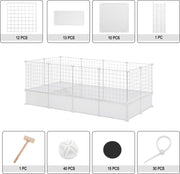 Knaagdierenren - Hoog - Wit - Verstelbaar - Voor Kleine Dieren - 142x53x71cm