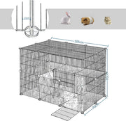 Dierenren - XXL Deluxe Verstelbaar - Voor Binnen - Puppyren voor Kleine Dieren en Kittens - Zwart - 38 Panelen - 70x70x105cm