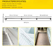 Lange trapleuning - Balustrade - Houders - Leuningen voor Trappen - Staal - Met trapleuninghouders - 240CM