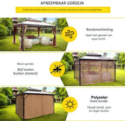 Luxe paviljoen - 3x3M - Weerbestendig - Prieel - Partytent - Gazebo - Pergola - Aluminium Frame - Polyester Doek