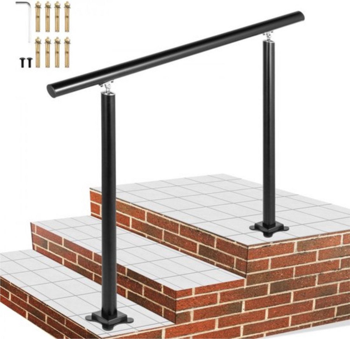 Trapleuning Deluxe - Trapleuning Houders - Zwart Wrought Iron - Voor Trappen In Huis
