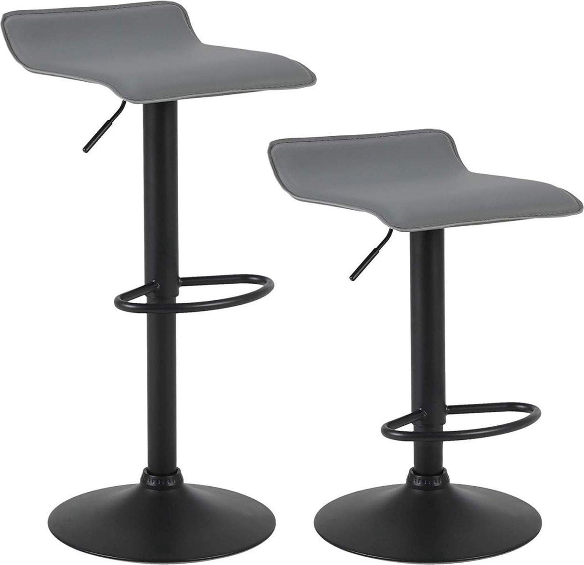 Barkrukken - Grijs - Zonder Rugleuning - Verstelbaar - Set van 2 - Zithoogte 56-78cm