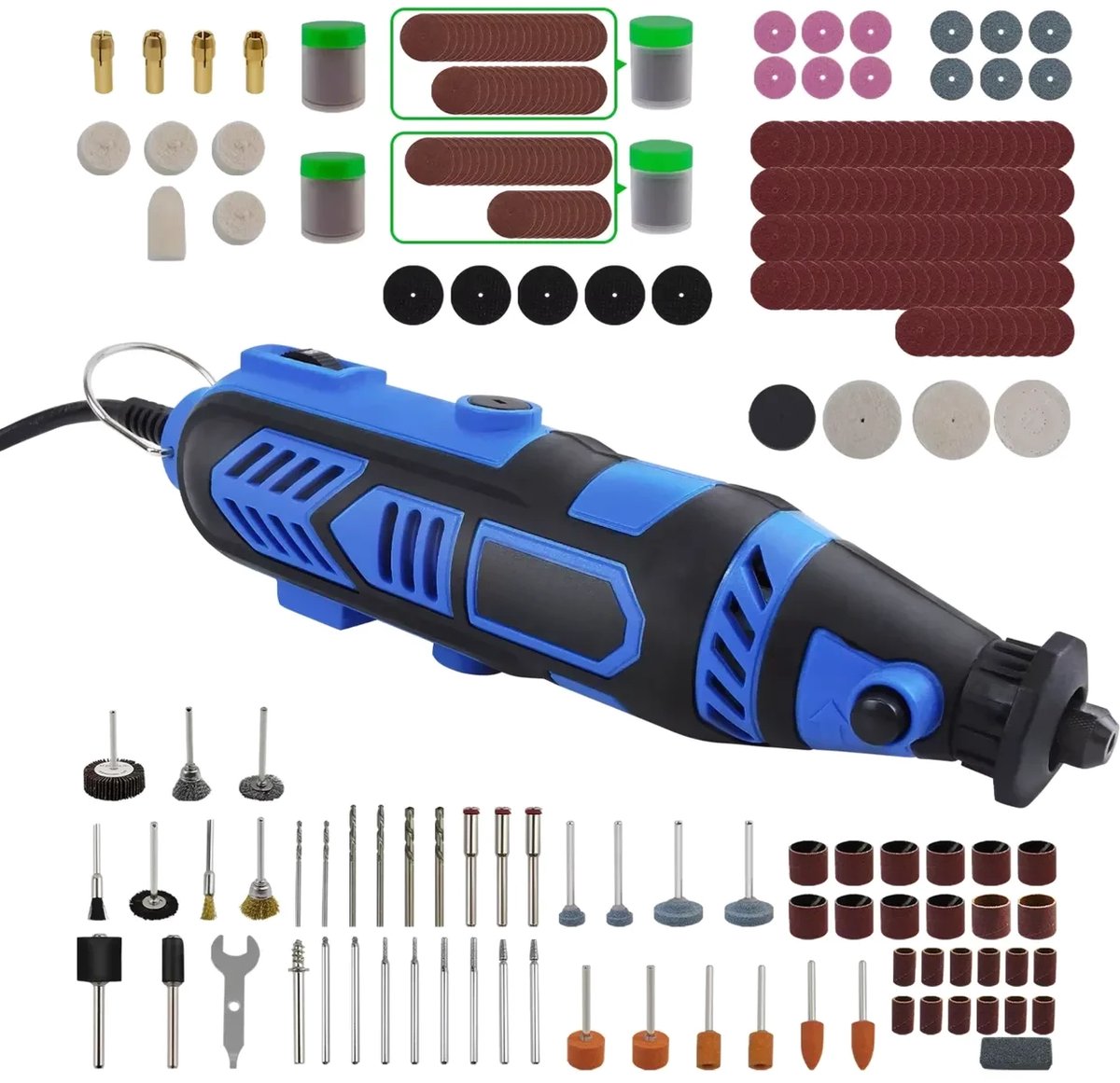 Multitool Set - 135W - 252 Stuks Accessoires - Dremel, Boor & Slijper - Voor Hobby, Snijden & Polijsten