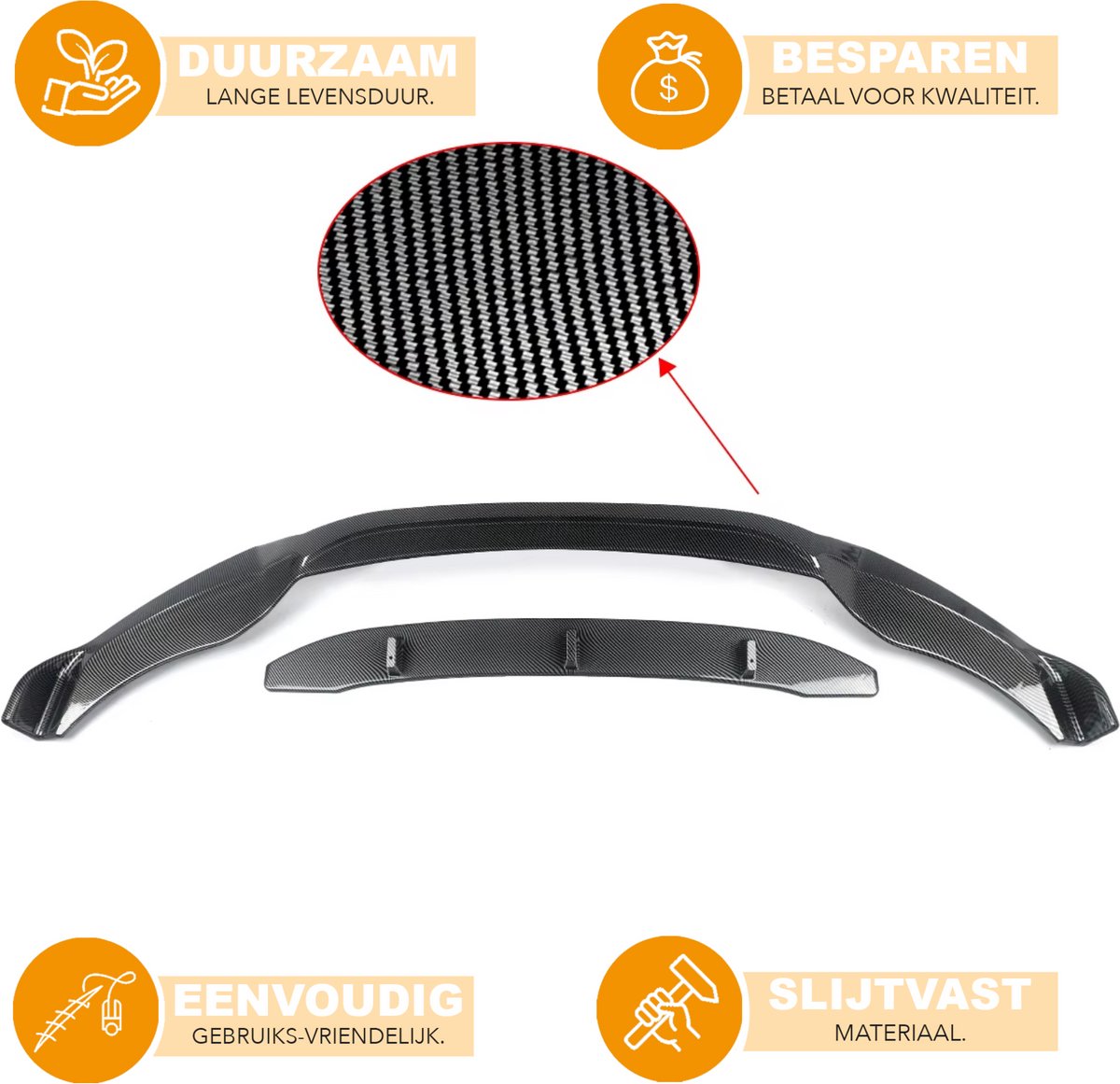 Voorbumer spoiler - Voor BMW X3 F25/X4 F26 M Prestatie (2014-2017) - Koolstofvezel Look - Auto accessoires