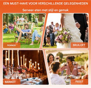 Buffetwarmer Rechthoekig - Warmhoudplaat elektrisch - Voedselverwarmer - Chafing dish - Warmhoudbakken - RVS Set -4x7,5L - 4-delige set
