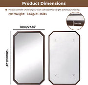 Wandspiegel Luxeus - Organisch - 70x120cm - Voor Woonkamer, Slaapkamer & Badkamer - Decoratieve - Walnoothouten Frame
