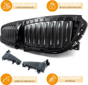 Voorbumper Grille Deluxe - Voor BMW 5 Serie G30/G31 (2017-2020) - Actieve Luchtluik - BLK + Chroom - Auto accessoires
