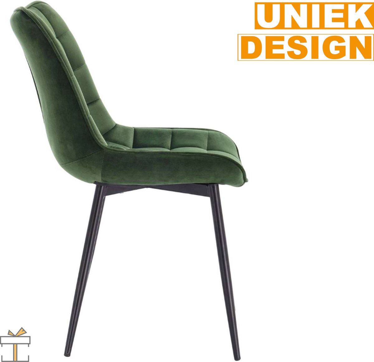 Eetkamerstoel Velvet - Groen - Kuipstoel - Keukenstoel - Set van 2, 4 of 6