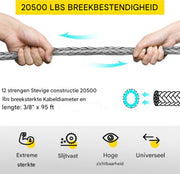 Synthetische Lier Touw - 29 Meter - Sterkte 9.3Ton / 20500Lbs - Geschikt Voor 9,5mm