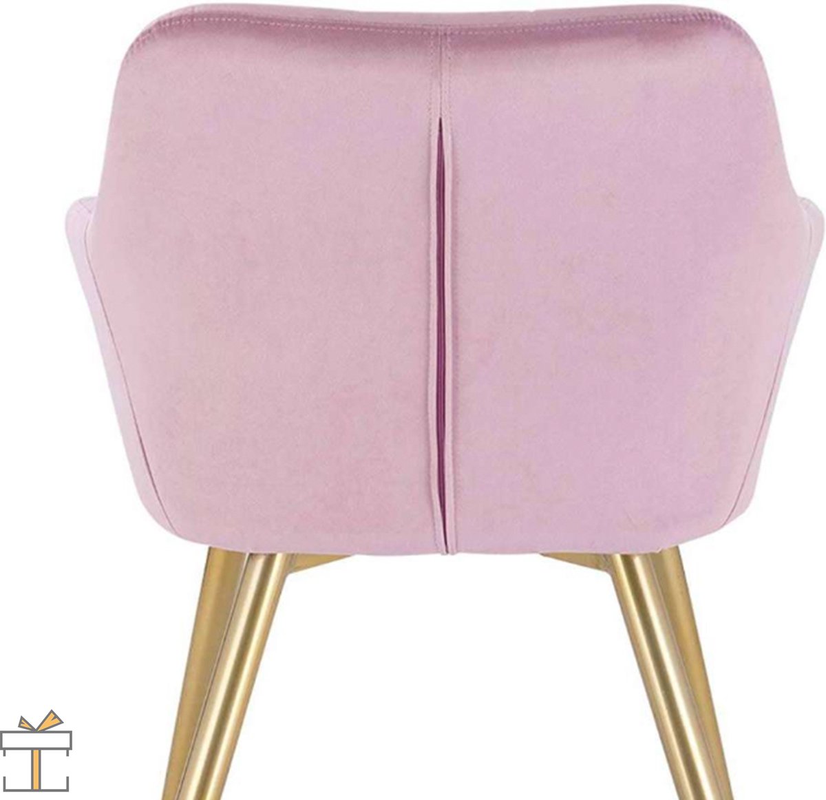 Happyment Luxe Eetkamerstoelen - Velvet Roze/goud - Fauteuils met armleuning - Woonkamerstoelen - Keukenstoelen - Kuipstoel - Set van 1