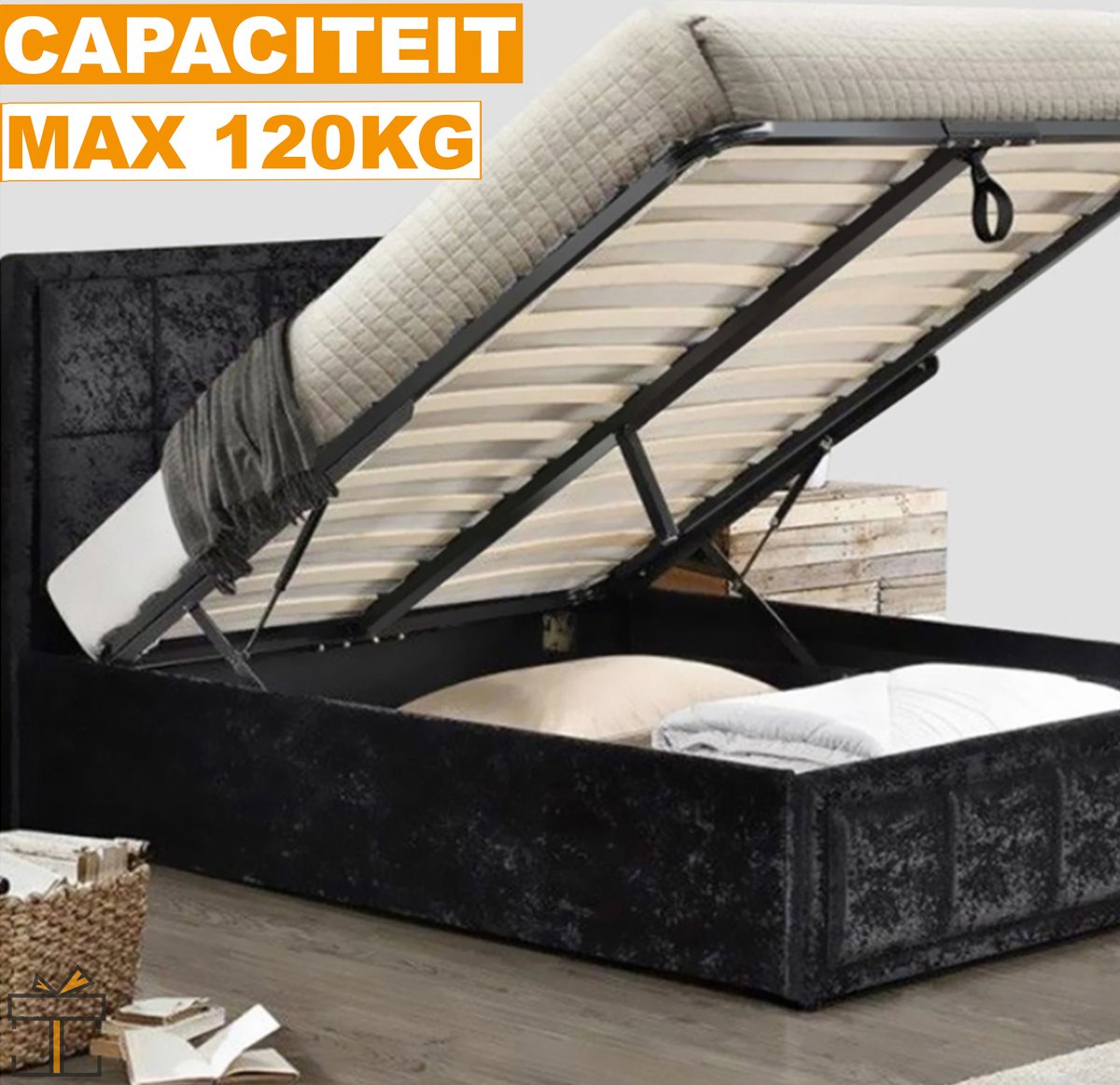 Happyment® Bedlift Mechanisme - Pneumatische Opslag - Gasveer - Box Bed Sofa Opslag - Black friday - Sinterklaas - Kerstcadeau - 152CM
